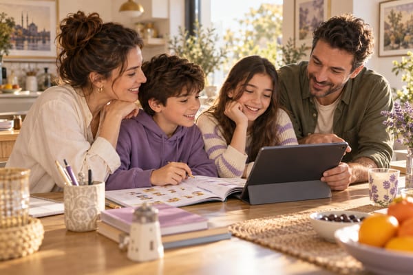 Birlikte öğrenen aileyi anlatan temsili görsel